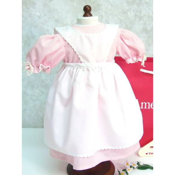 American Girl Kirsten Birthday Outfit Pleasant Co Apron Dress Wreath Hanger Bag - Picture 4 of 11